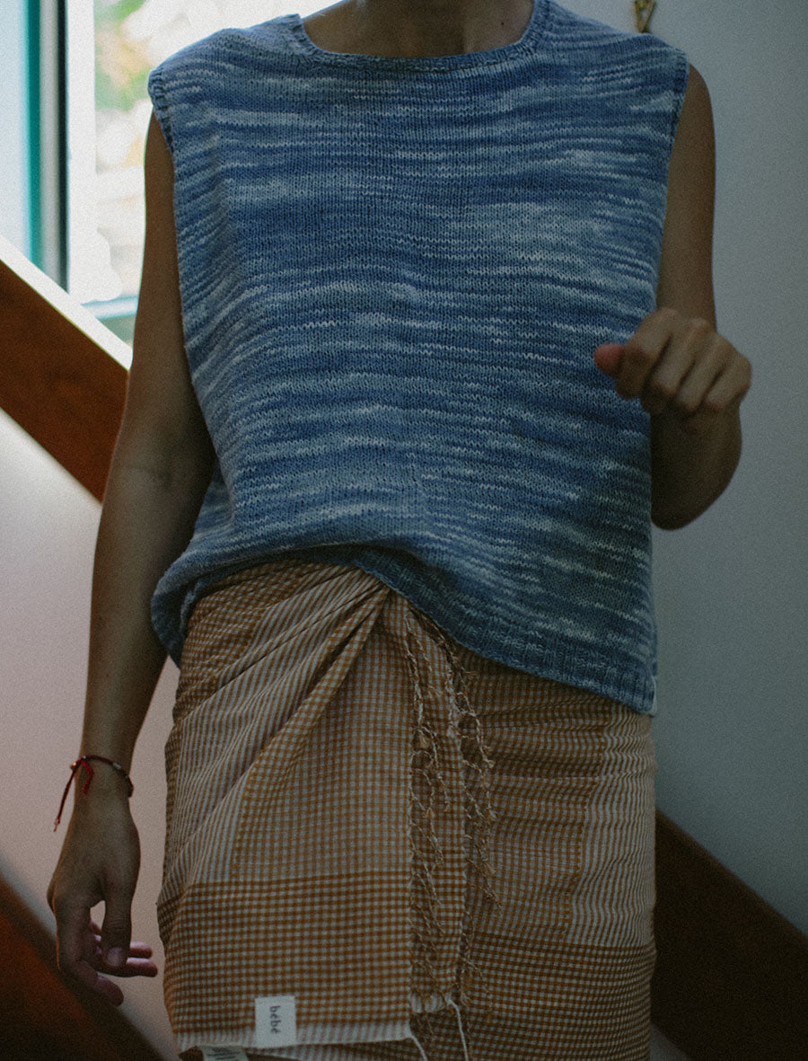 Adults Kala Cotton Vest Bébé Blue