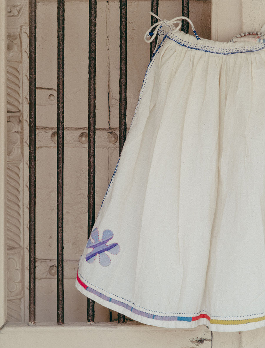 Fleur Skirt with Stripe Appliqué