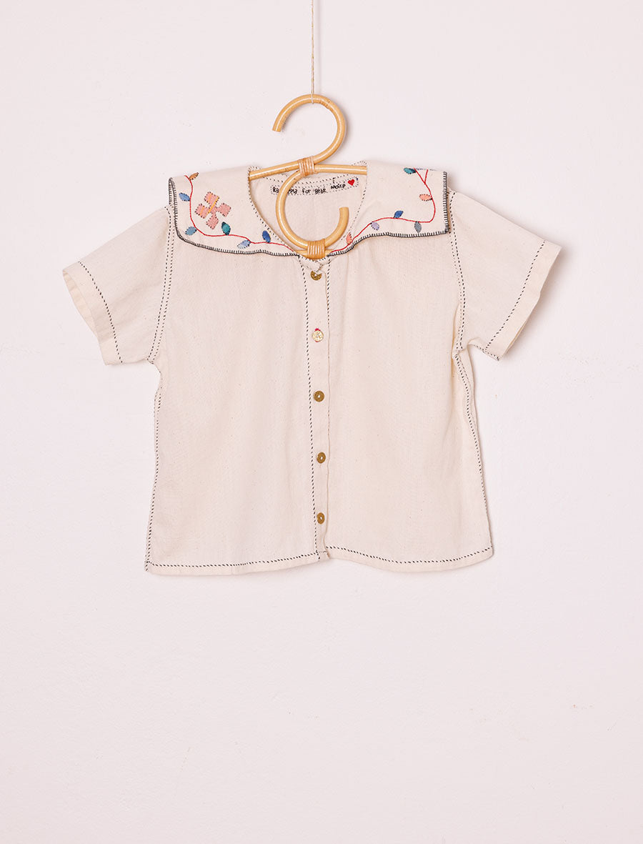 Fleur Cosmic Shirt with Vine Appliqué