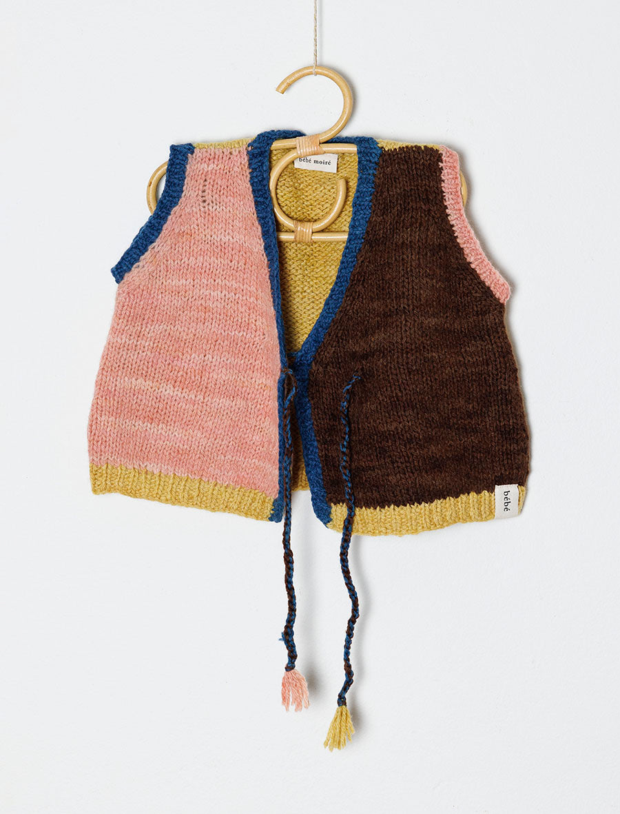 Lotus Flower Rising Tie-up Merino Wool Vest (Pre-order)