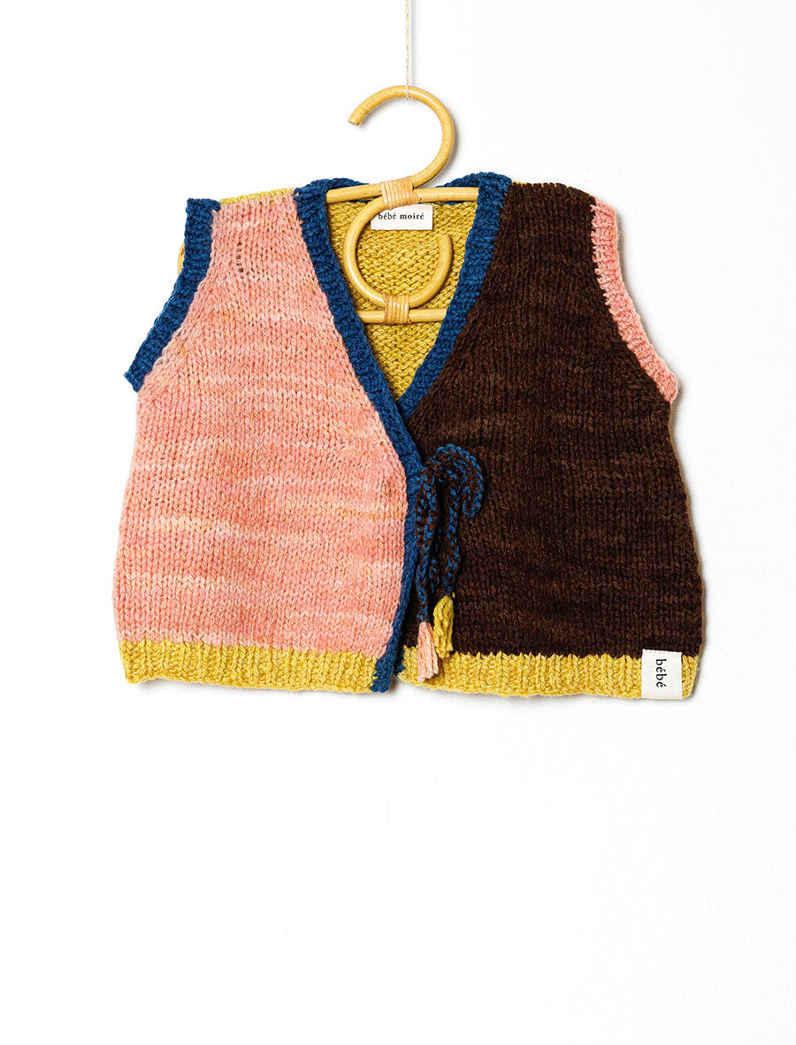 Lotus Flower Rising Tie-up Merino Wool Vest (Pre-order)