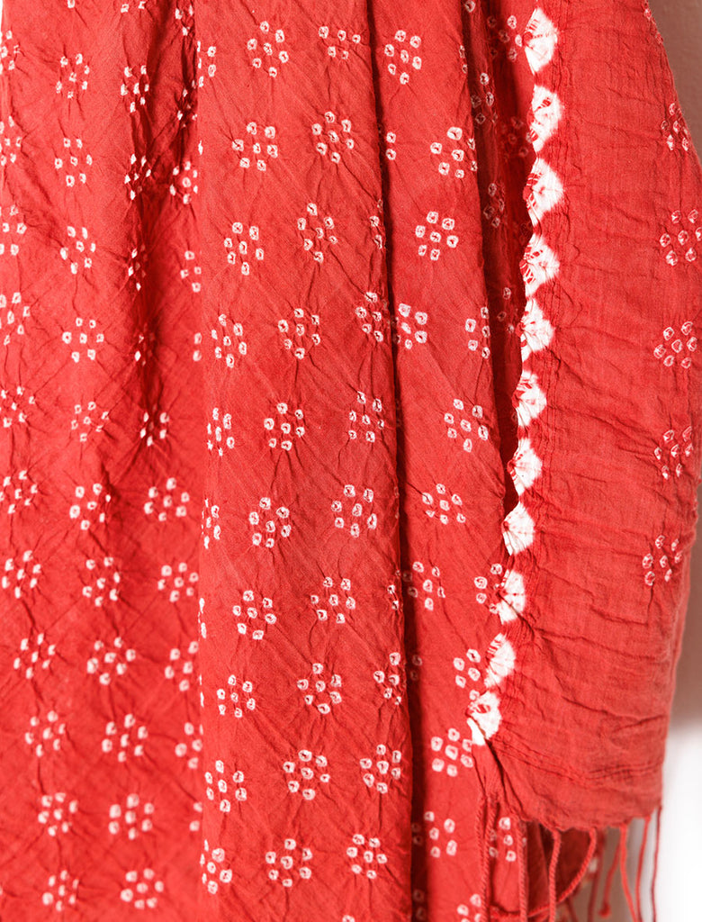 Bindi Dot Hand-loom Wrap in Wild Hibiscus