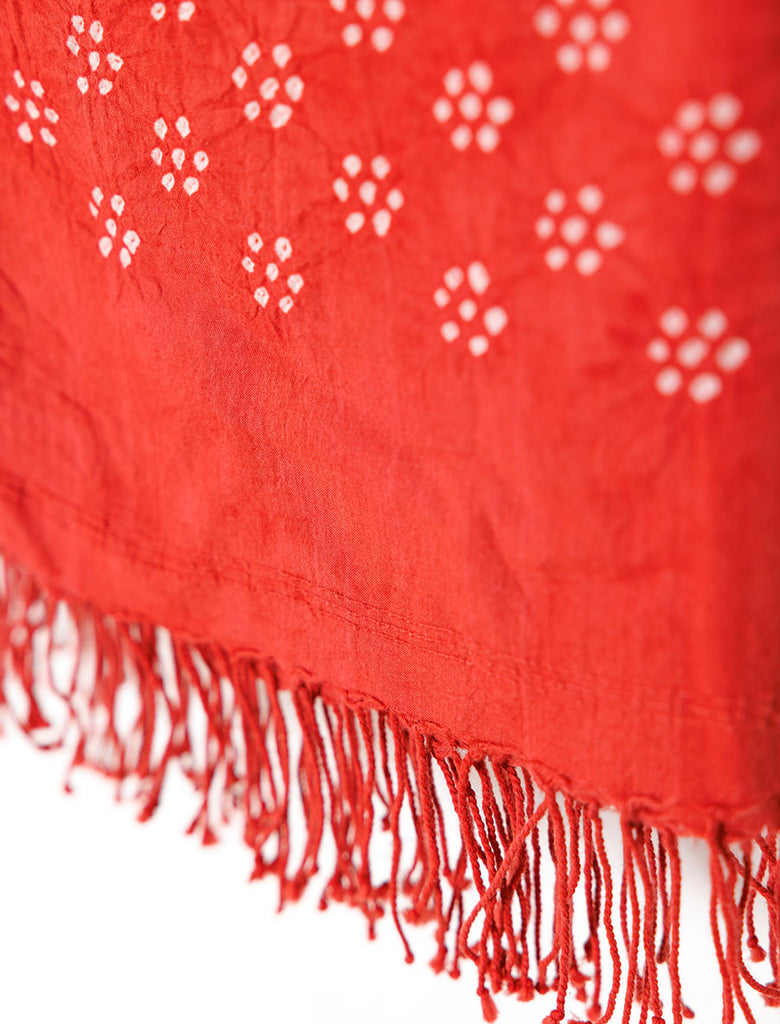 Bindi Dot Hand-loom Wrap in Wild Hibiscus