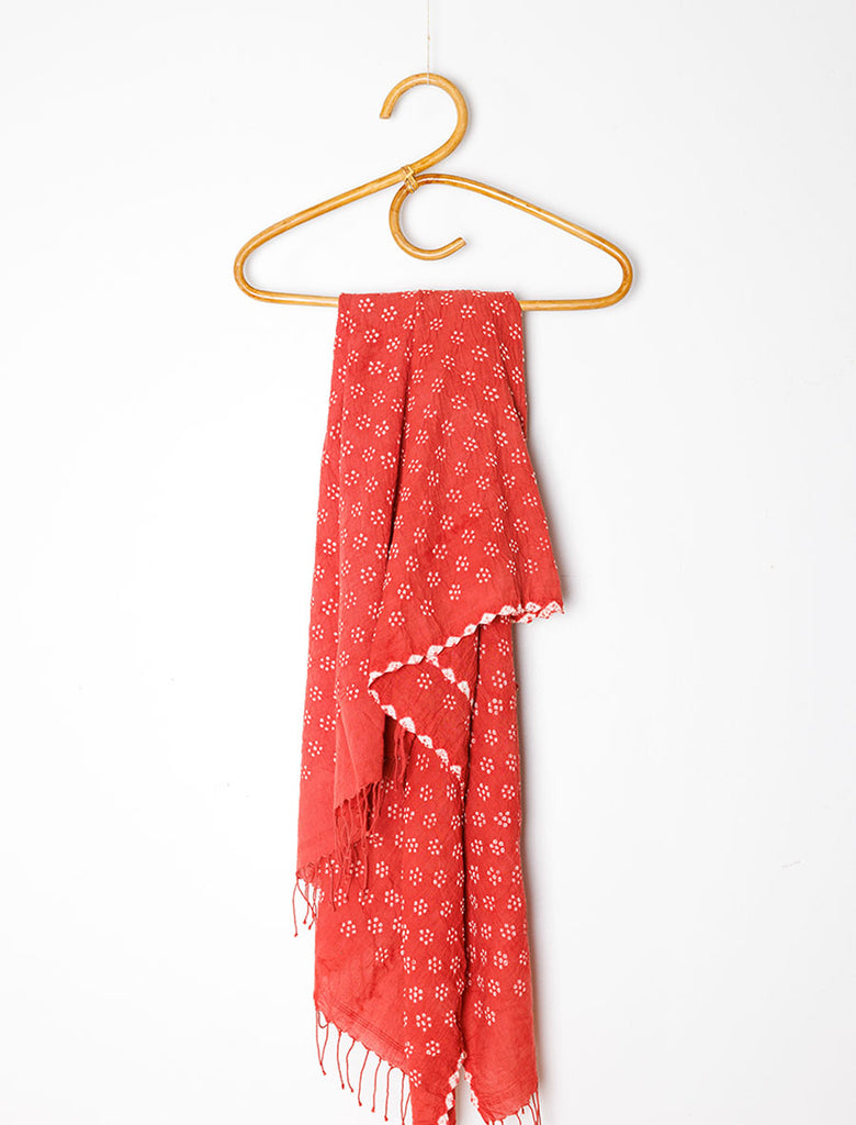 Bindi Dot Hand-loom Wrap in Wild Hibiscus