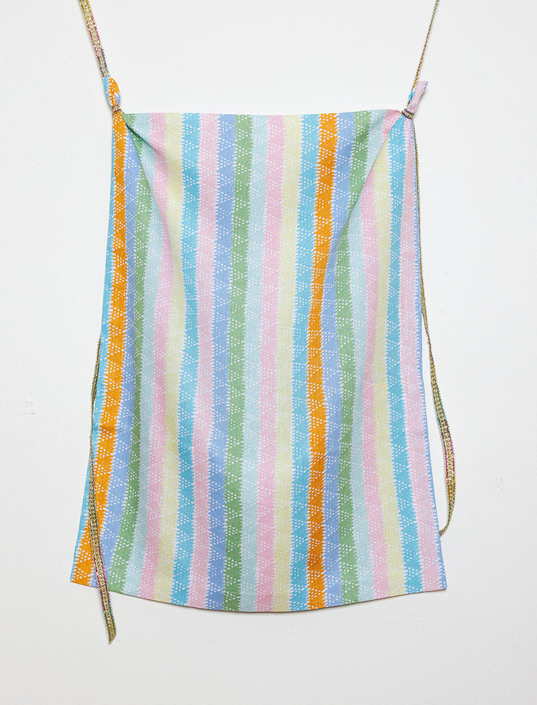 Bed Pillowslips in Crochet Stripe printed Linen