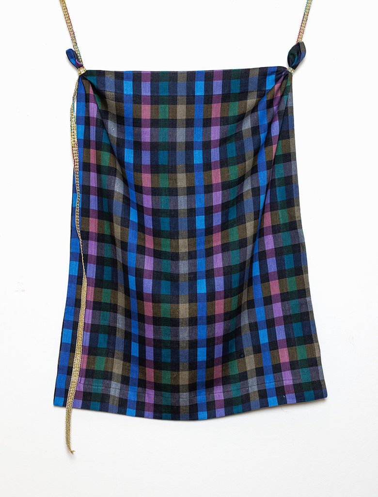 Bed Pillowslips in Disco Plaid printed Linen (Pre-order)
