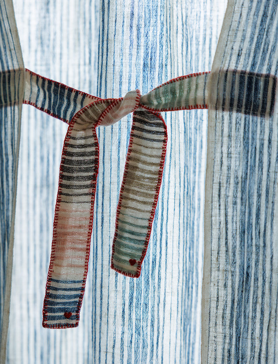 Symbol-Stitched Sky Curtains (Set of two)