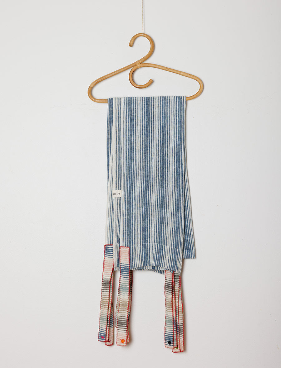 Symbol-Stitched Sky Curtains (Set of two)