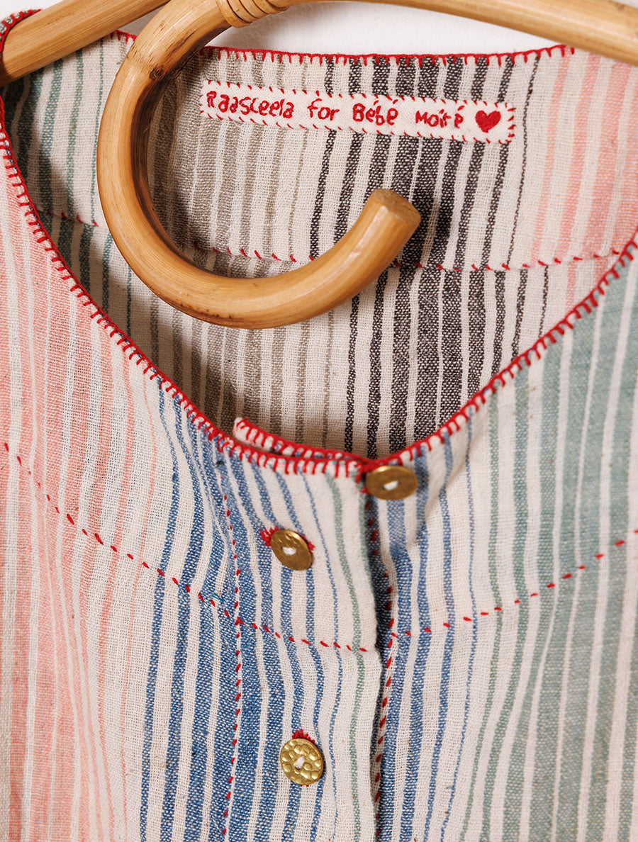 Adults Shirt in Naturally-Dyed Candy Stripe