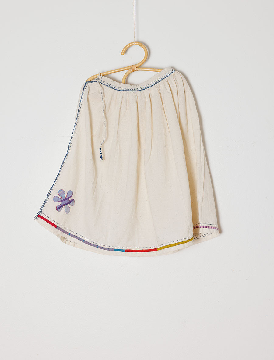 Fleur Skirt with Stripe Appliqué