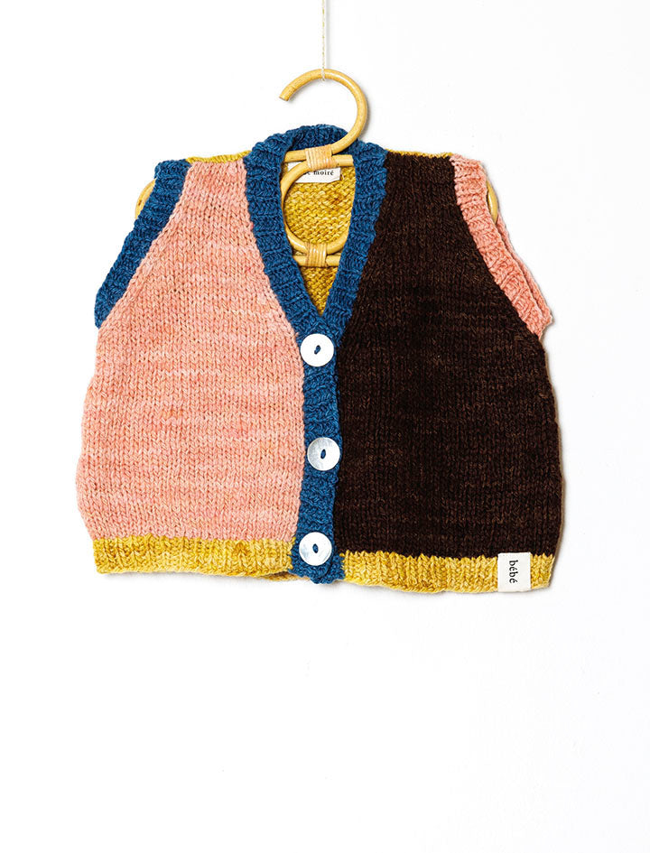 Lotus Flower Rising Button-up Merino Wool Vest
