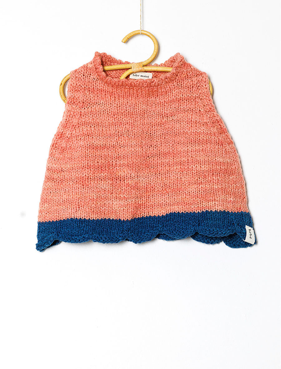 Lotus Tide Scalloped Merino Wool Vest